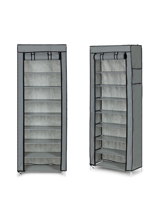 Modernhome Fabric Wardrobe with Zipper and Shelves in Gray Color 58x28x161cm
