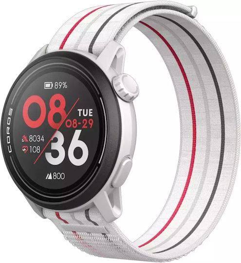 Coros Pace 3 Smartwatch with Heart Rate Monitor (Nylon - White)