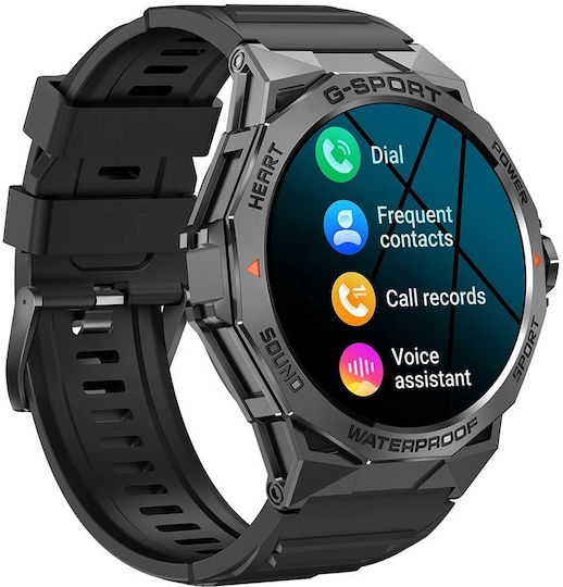 Microwear K62 Smartwatch με Παλμογράφο (Μαύρο)