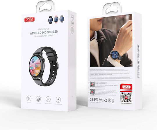 XO J6 Smartwatch με Παλμογράφο (Μαύρο)