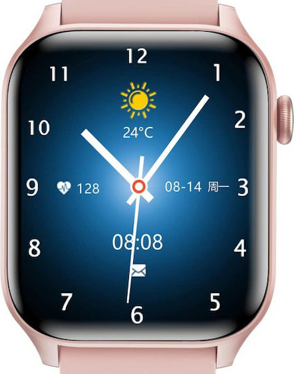 Anell C12 Pro Smartwatch με Παλμογράφο (Ροζ)