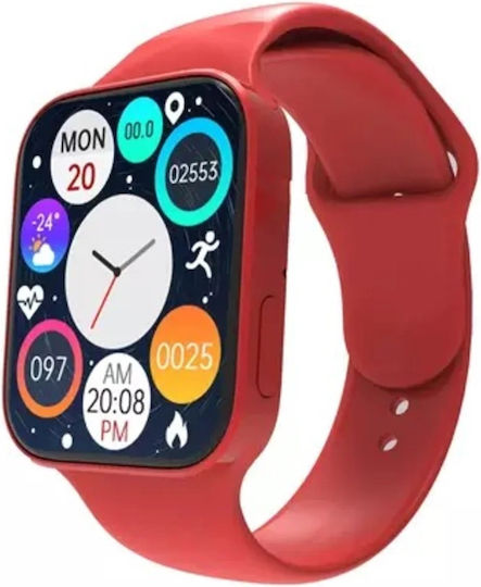 T500 Plus Smartwatch with Heart Rate Monitor (Red)