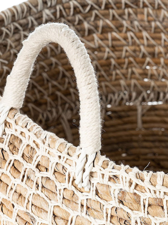 Coș decorativ Wicker cu mânere Beige S Line