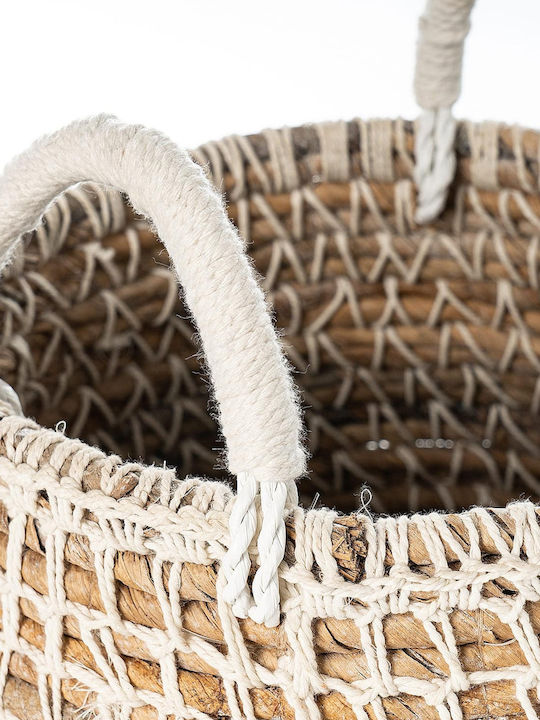 Coș decorativ Wicker cu mânere Beige S Line