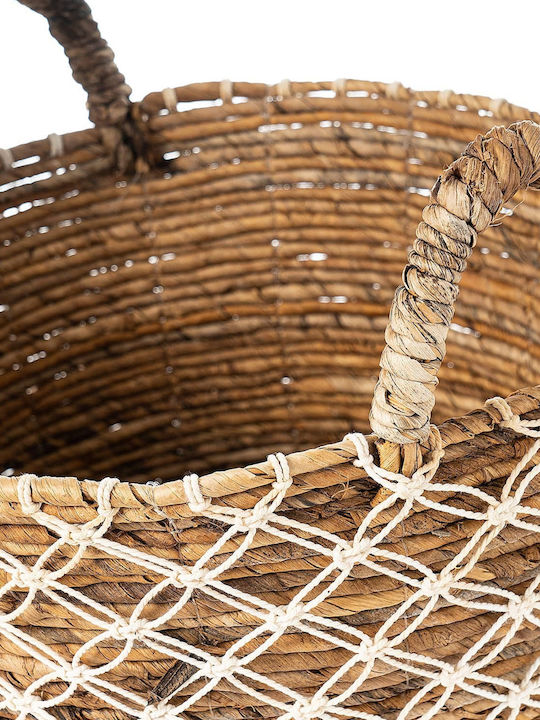 Coș decorativ Wicker cu mânere Beige S Line