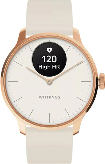 Withings ScanWatch Light Stainless Steel 37mm Αδιάβροχο με Παλμογράφο (Sand)