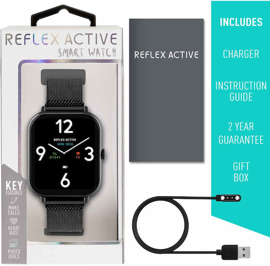 Reflex Active Series 23 Smartwatch με Παλμογράφο (Black Mesh)