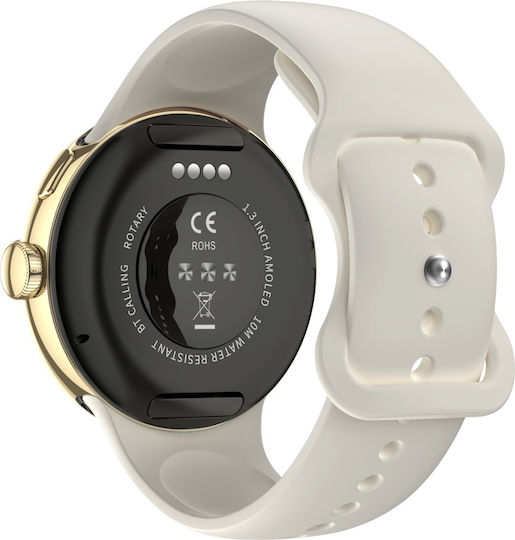 LinWear La24 Smartwatch with Heart Rate Monitor (Gold)