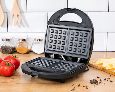 Zilner Sandwich Maker cu Plăci Detasabile pentru for 2 Sandwiches Sandvișuri 700W Neagră