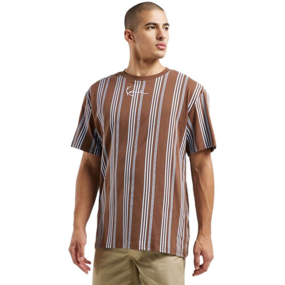 KARL KANI◆Tシャツ Small Signature Striped Tee / Brown Karl Kani SMALL SIGNATURE BOXY PINSTRIPE TEE - T-Shirt print