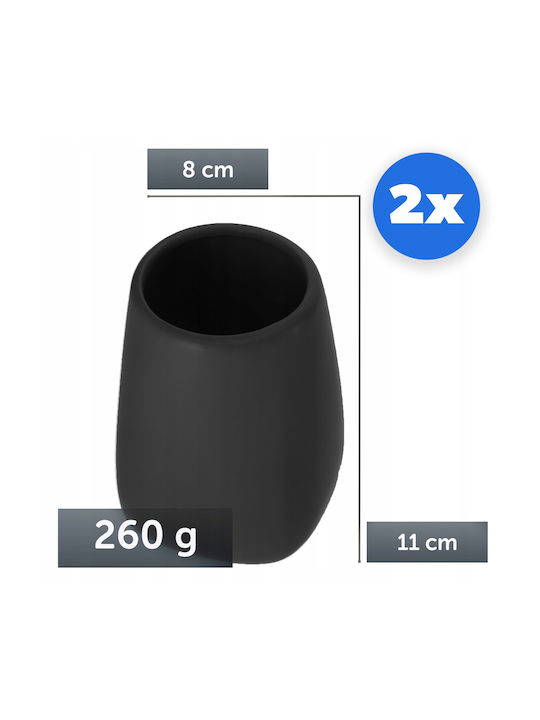 Kadax Ποτηροθήκη Κεραμική Μαύρη 5903699473825