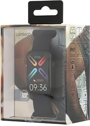 Lamtech LAM113508 Aluminium Smartwatch με Παλμογράφο (Μαύρο)