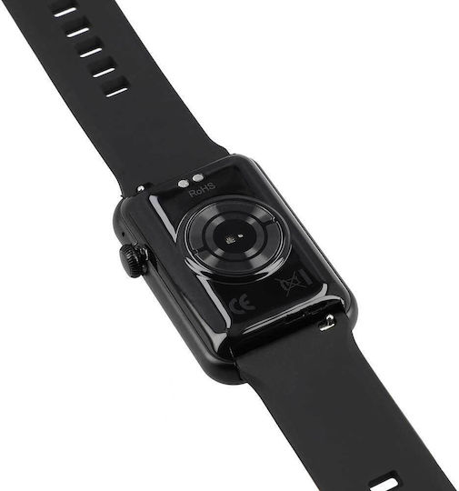Lamtech LAM113508 Aluminium Smartwatch με Παλμογράφο (Μαύρο)