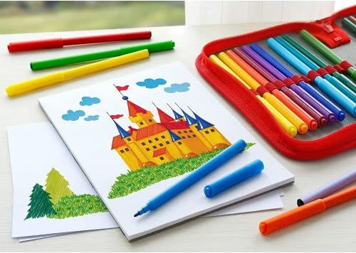Faber-Castell Μαρκαδόροι Ζωγραφικής 20mm Λεπτοί, Πλενόμενοι, Neon Σετ 24 χρώματα