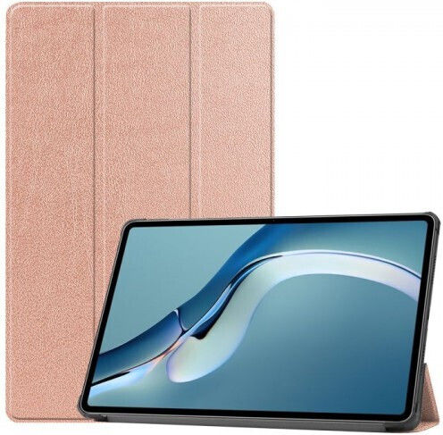 Tri-Fold Silicone Back Flip Cover Ροζ Χρυσή (Galaxy Tab A8)