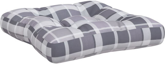 vidaXL Waterproof Bench Cushion for Pallet with Backrest Grey Checkered 3 Pieces