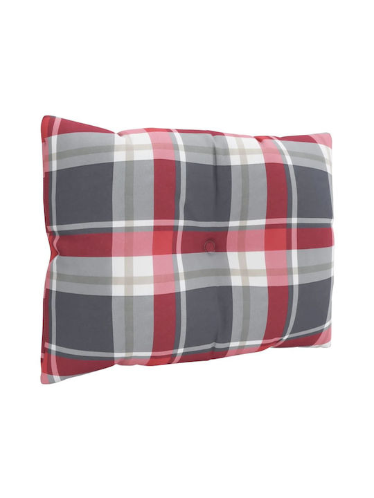 vidaXL Waterproof Bench Cushion for Pallet with Backrest Grey Checkered 3 Pieces