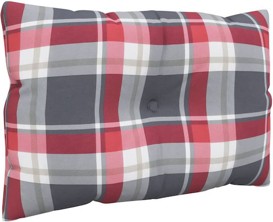 vidaXL Waterproof Bench Cushion for Pallet with Backrest Gray Checkered 2pcs
