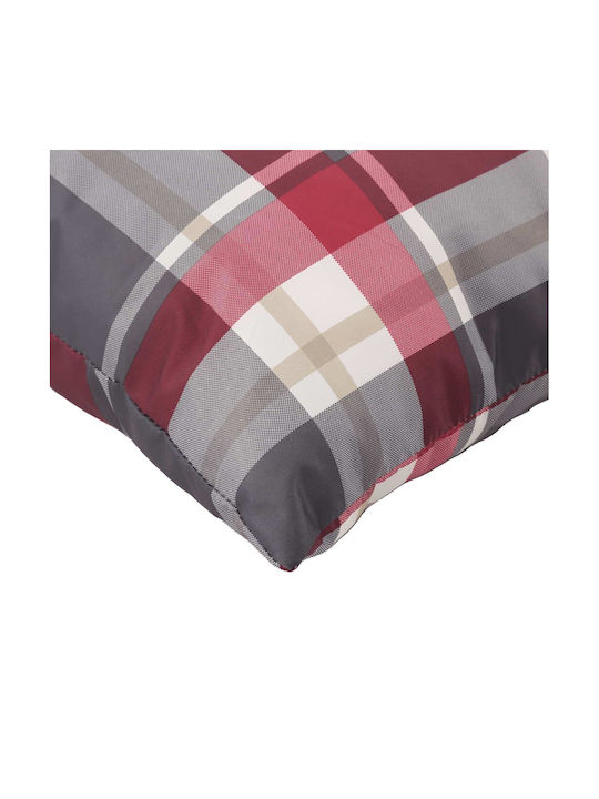 vidaXL Waterproof Bench Cushion for Pallet with Backrest Gray Checkered 2pcs