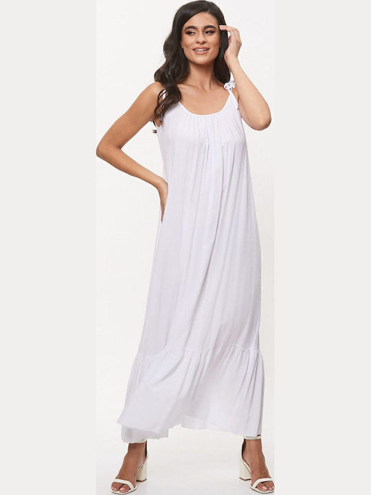 Sommer Maxi Damenkleid für Hochzeit - Taufe Weiß