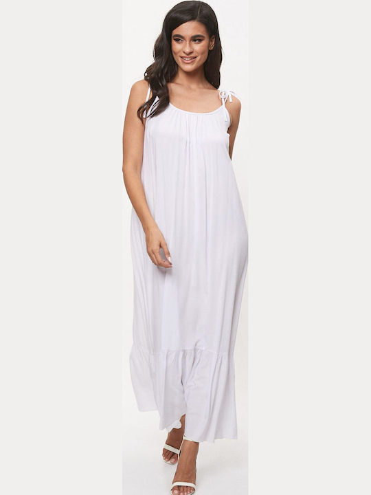 Sommer Maxi Damenkleid für Hochzeit - Taufe Weiß