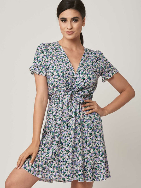 Kleid mit Rüschen Druck