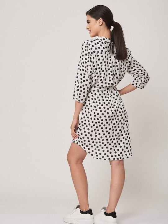 Rochie-Cămașă Mini Albă