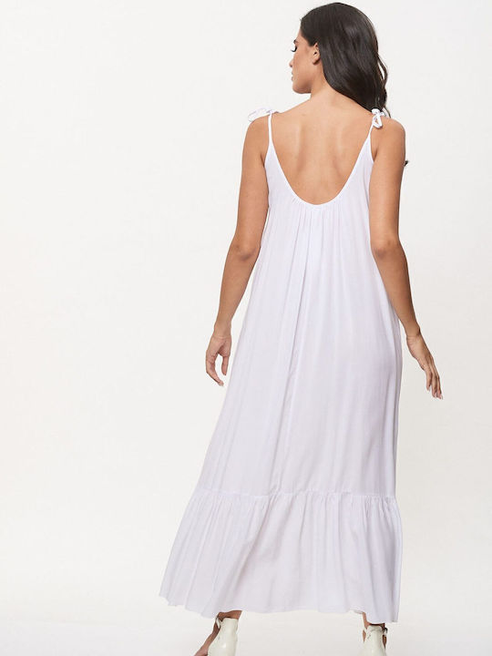 Sommer Maxi Damenkleid für Hochzeit - Taufe Weiß