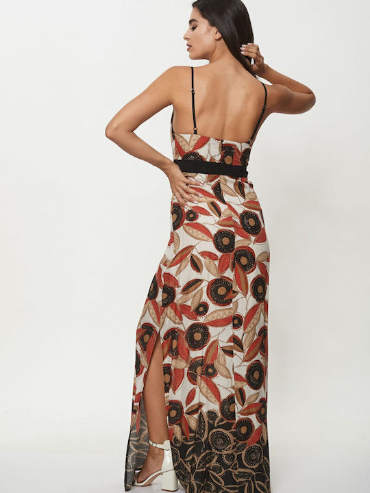 Maxi Dress for Wedding - Christening Multicolour Black