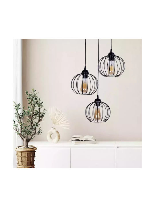 Martin Pendant Light Three-Light for Socket E27 Black