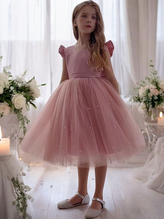 Children's Dress Sleeveless Tulle Dusty Pink