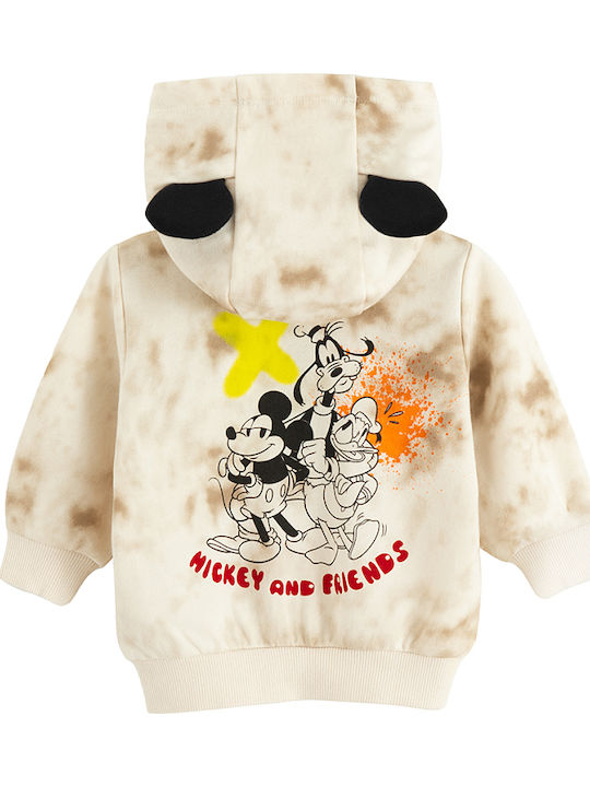 Детски Суичър Жилетка с Качулка Бежов Mickey Mouse Disney