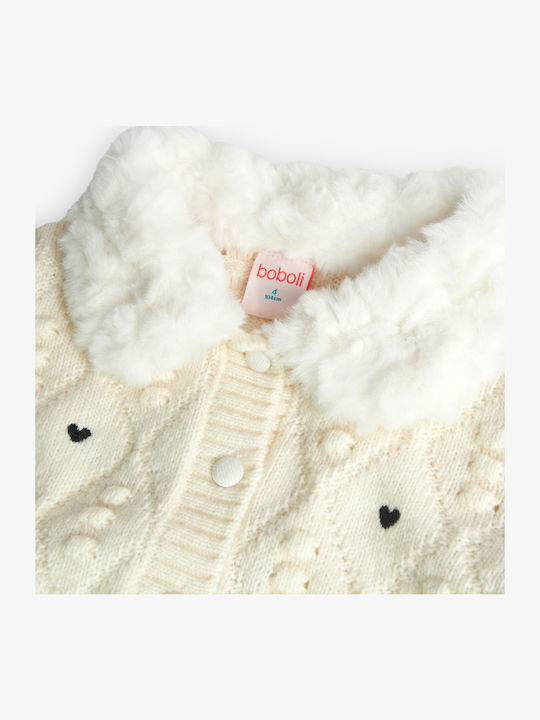 Kids Cardigan Fur Ecru