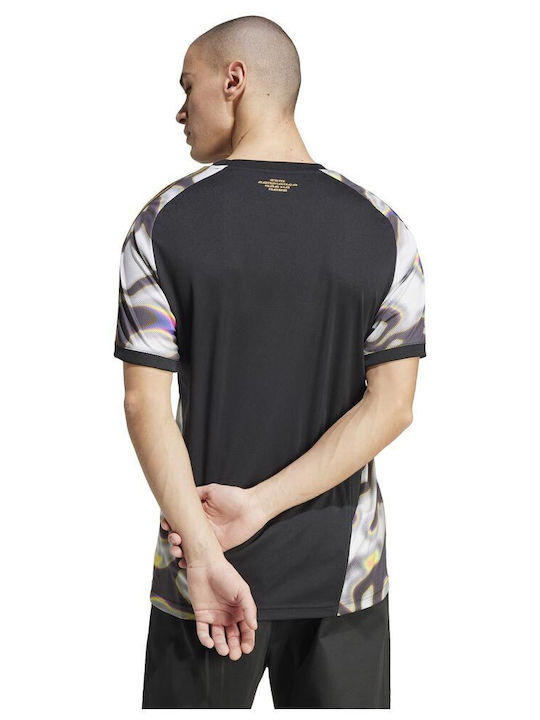 Adidas Tiro Pride Jersey Ανδρική Μπλούζα Κοντομάνικη με Λαιμόκοψη Τύπου V Πολύχρωμη