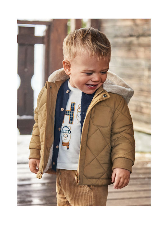 Mayoral Kids Casual Jacket with Lining Beige