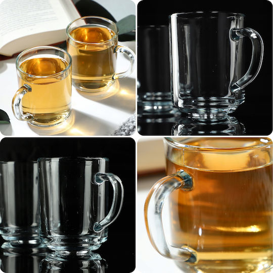 Kadax Σετ Ποτήρια Καφέ / Freddo Γυάλινα 240ml 2τμχ
