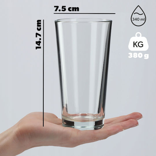 Kadax Ποτήρι Νερού από Γυαλί 340ml