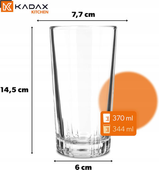 Kadax Set de pahare pentru apa din Sticlă 340ml 6buc