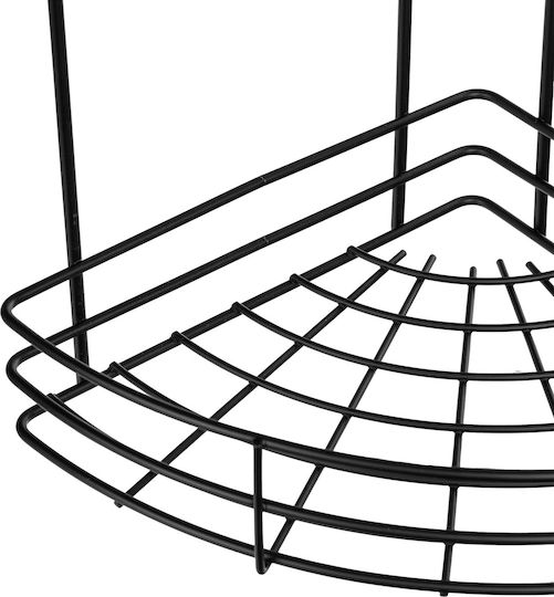 Kadax Colțar Rafturi de baie Raft Baie Metal Neagră