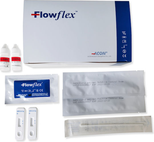 Acon FlowFlex SARS-Cov-2 Antigen Rapid Test 25pcs Self-Diagnostic Test for Rapid Detection Antigens with Nasal Sample