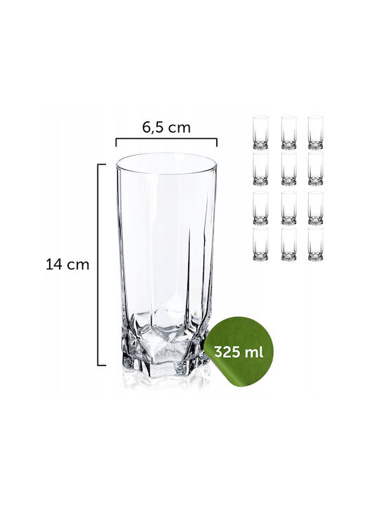 Kadax Set of Glasses Water / Cocktail/Drinking made of Glass 325ml 12pcs