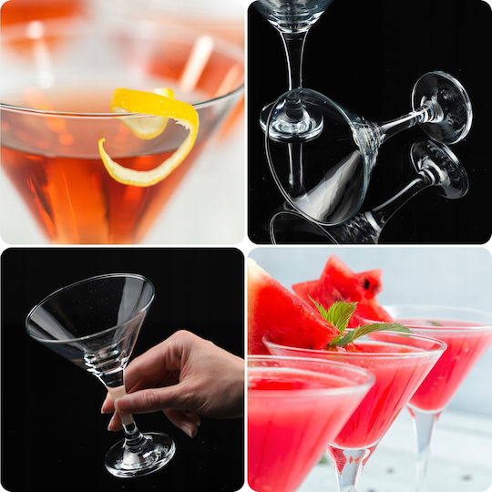 Kadax Set Pahare Martini / Cocktail Cu Picior Din Sticlă 175ml 6 Bucăți
