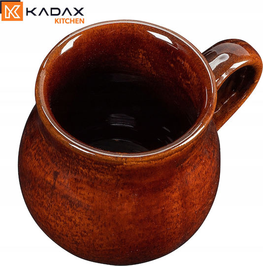 Kadax Schimbare de căldură Cană Ceramică Maro 250ml 4buc