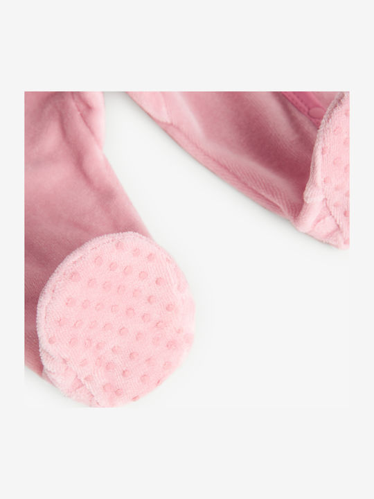 Boboli Babystrampler Langärmliges Samt Pink
