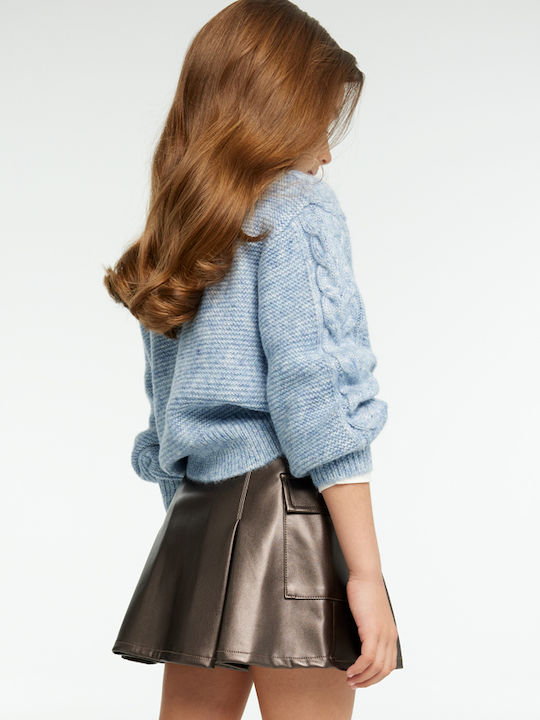 Kids' Leather Skirt Brown