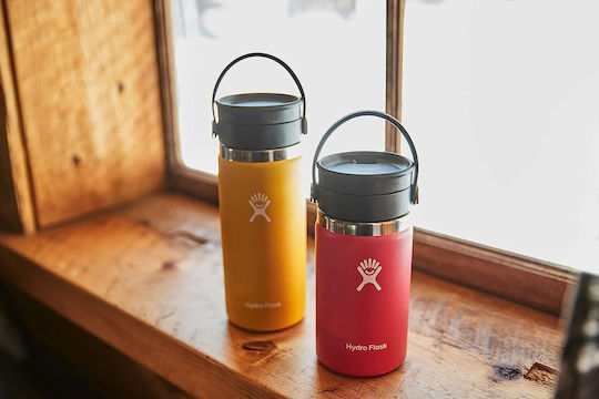 Hydro Flask Wide Mouth Bottle Thermos Stainless Steel BPA Free 500ml Gray