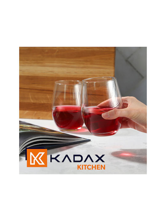 Kadax Glas Wasser / Weißwein aus Glas in Rot Farbe 580ml