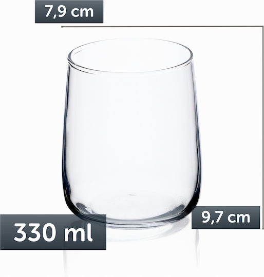 Kadax Set Pahare Pentru Apă Whiskey Cocktail Din Sticlă 330ml 6 Bucăți