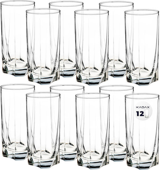 Kadax Set Gläser Wasser / Cocktail/Trinken aus Glas 380ml 12Stück