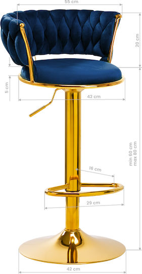Hocker Bar mit Höhenverstellbar Navy